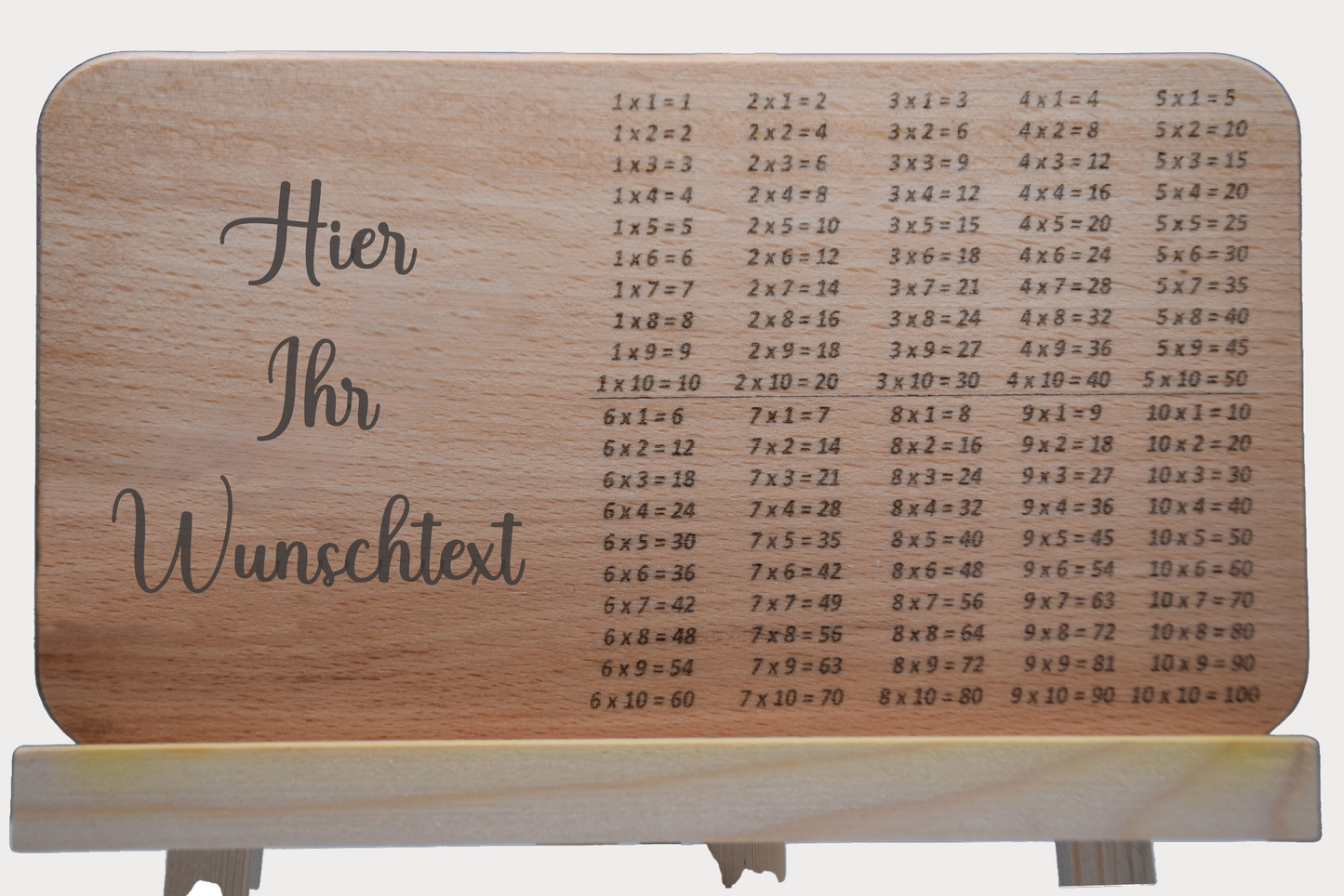 Frühstücksbrett "Das kleine 1 mal 1" mit personalisierter Gravur