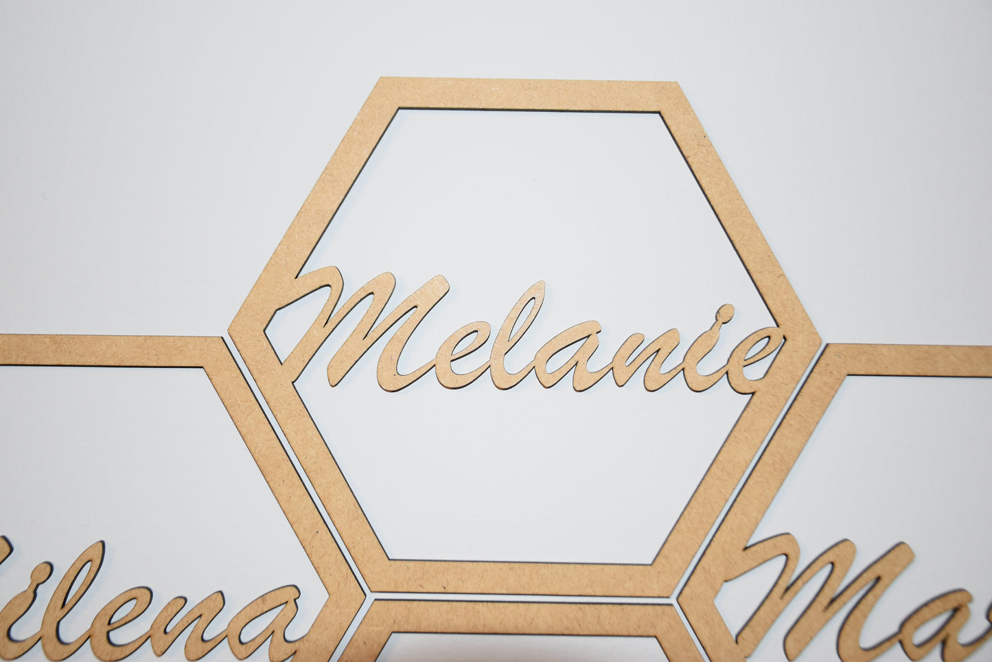 Namensschilder im Hexagondesign 4 Stck. entspricht 1 Set