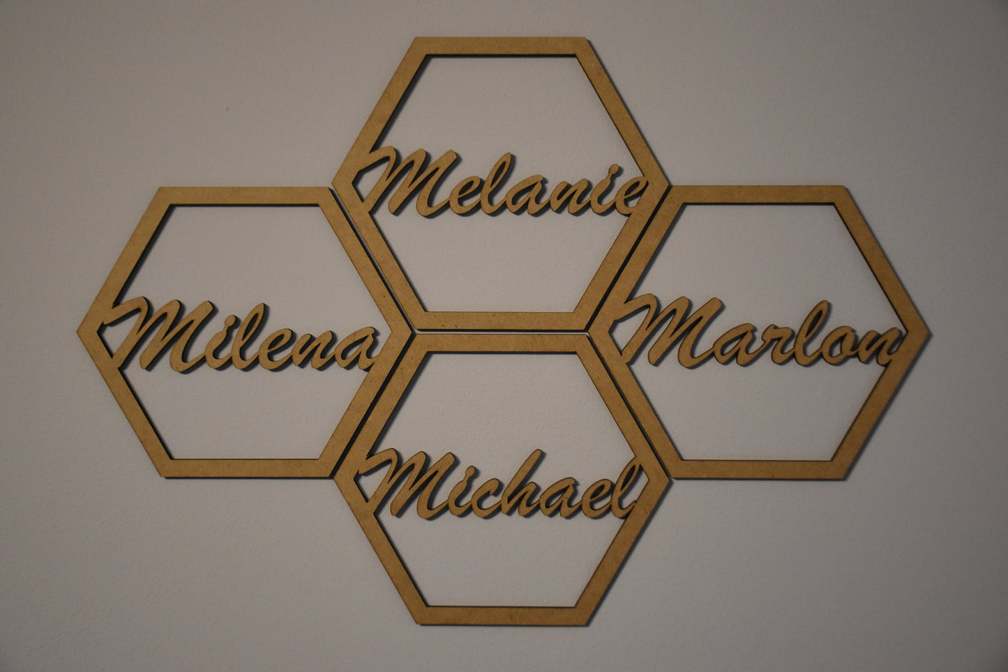 Namensschilder im Hexagondesign 4 Stck. entspricht 1 Set
