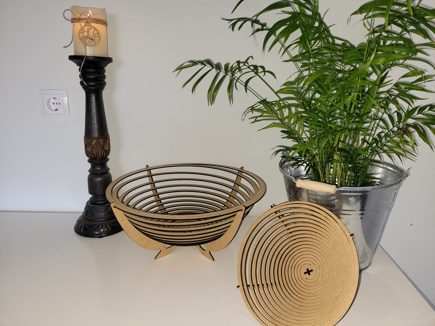 Spiralförmiger Obstkorb aus MDF – Ästhetisch, Nachhaltig, Einzigartig