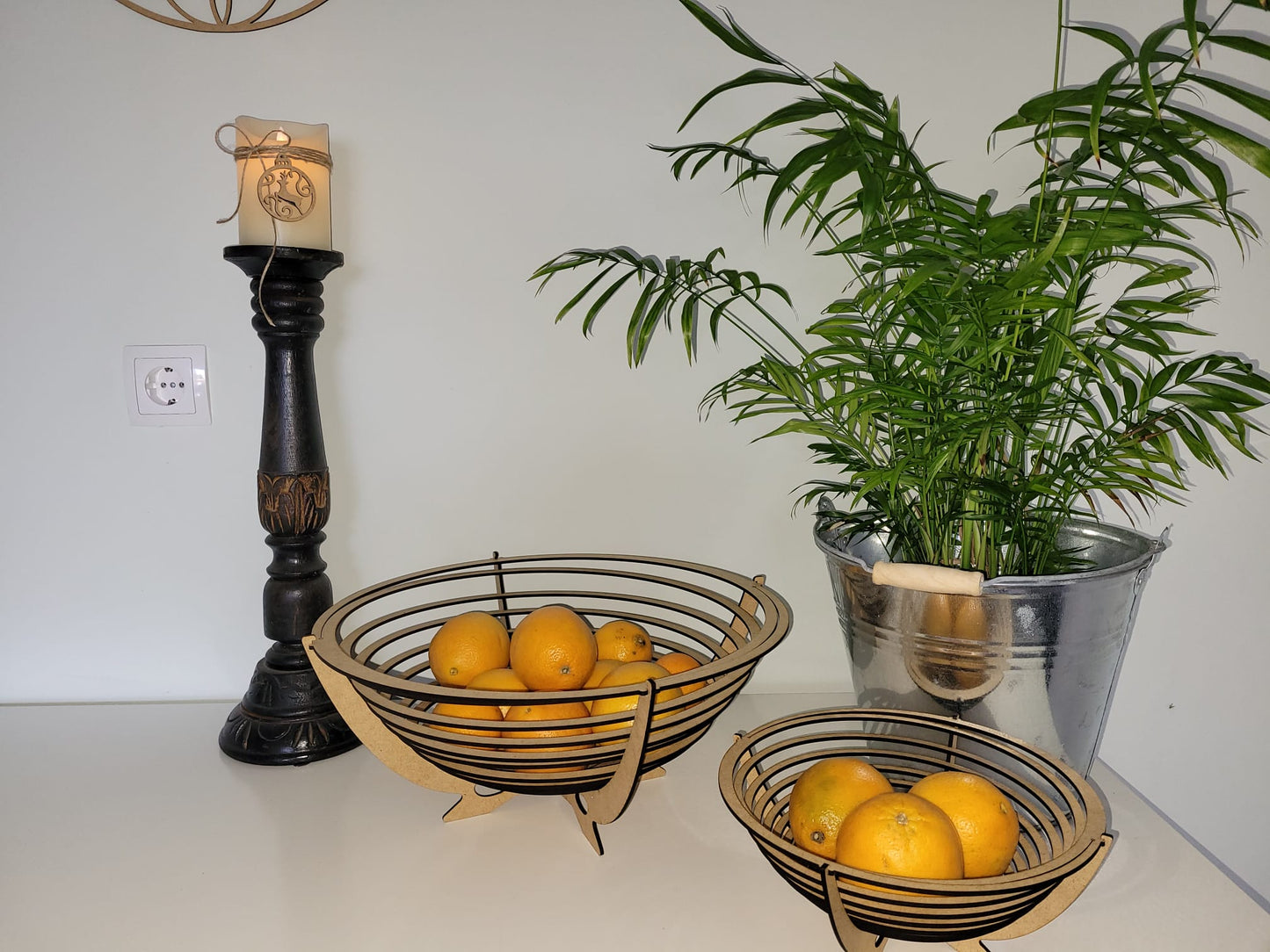Spiralförmiger Obstkorb aus MDF – Ästhetisch, Nachhaltig, Einzigartig